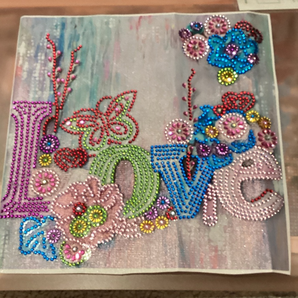 Colorful Beaded Love Wall Art